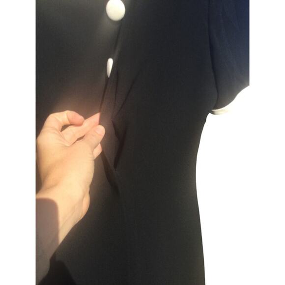 Vintage Talbots womens formal dress size 4 black white button classic Jackie o - Picture 6 of 14